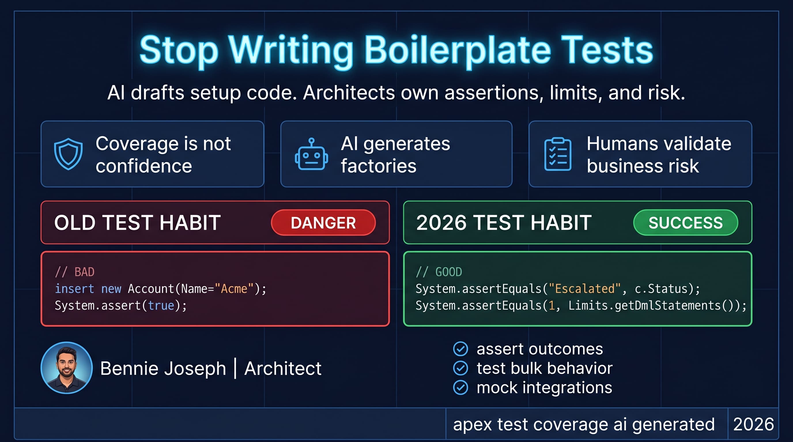 Apex Test Coverage in the Age of AI: Stop Writing Boilerplate