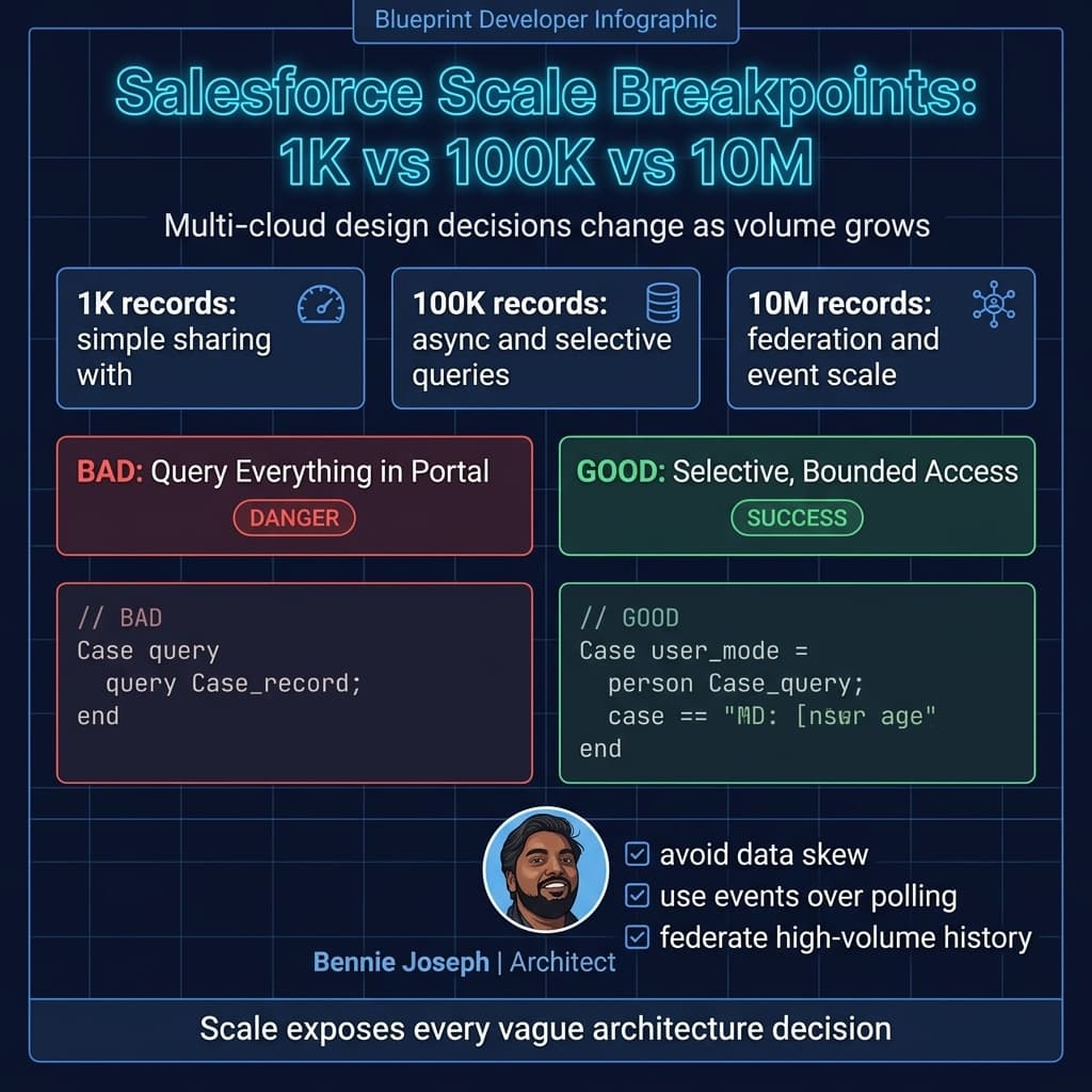 Salesforce scale breakpoints from 1K to 10M records