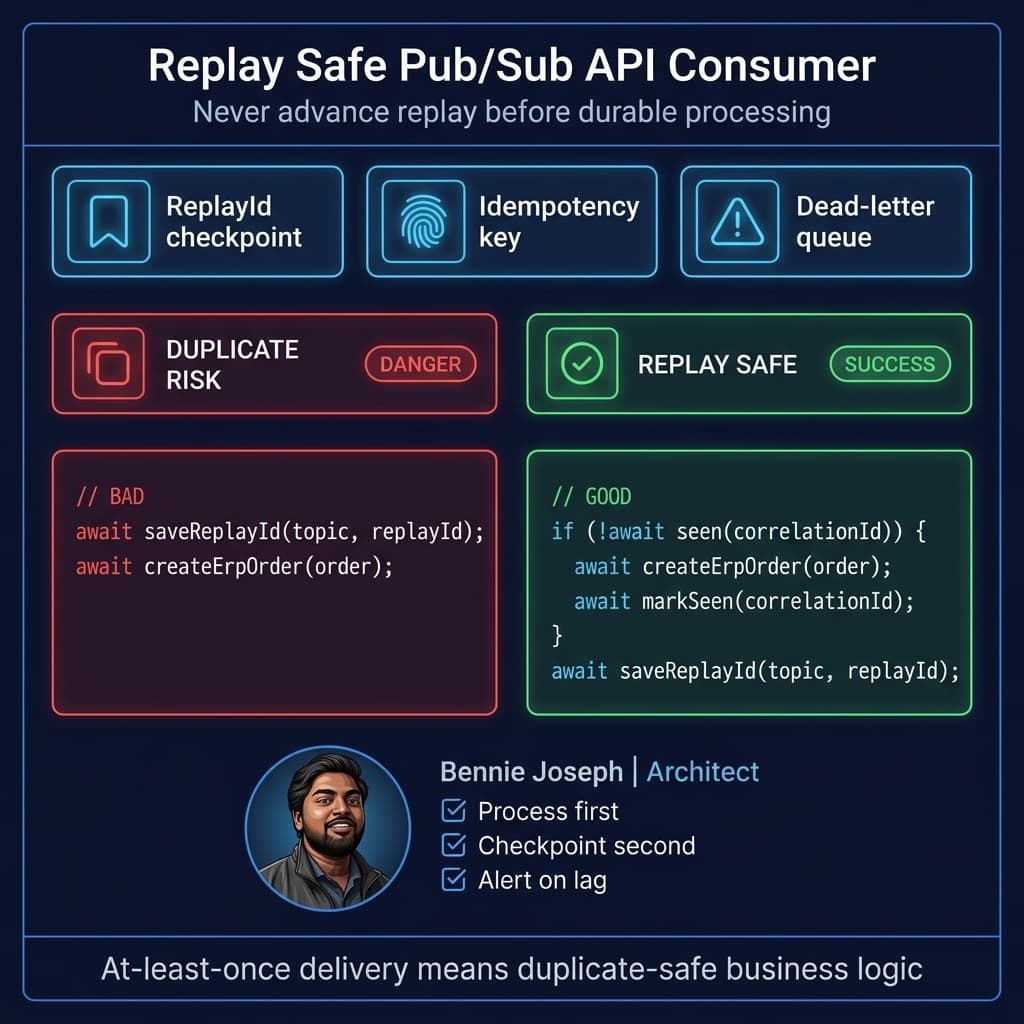 Replay safe Pub/Sub API consumer pattern