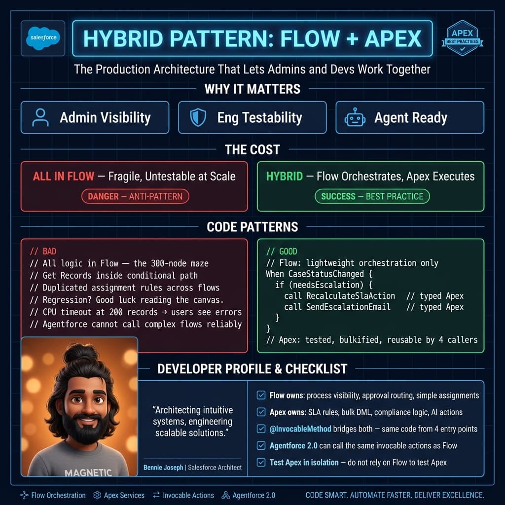 Hybrid Flow and Apex pattern with governed Agentforce operations