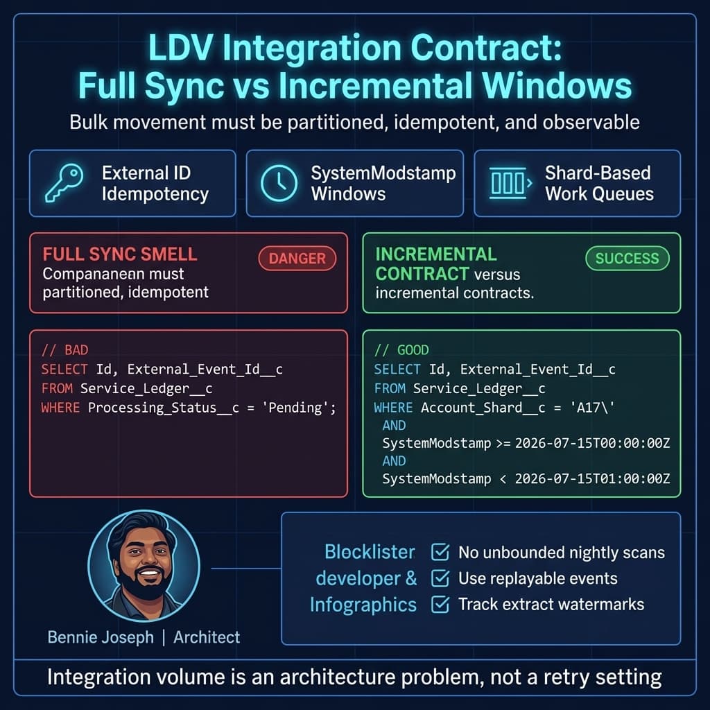 LDV integration contract comparing full sync and incremental windows