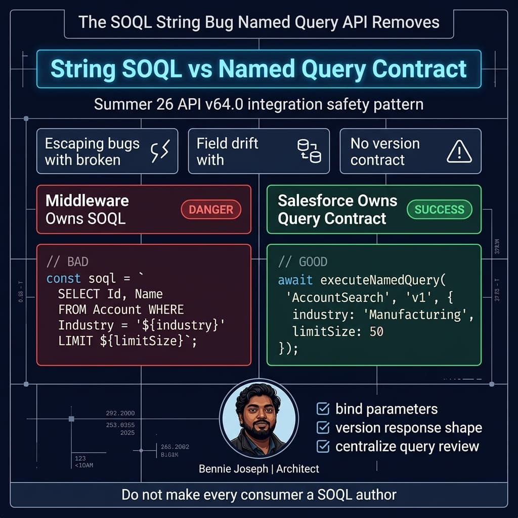 SOQL string construction replaced by Named Query API contract