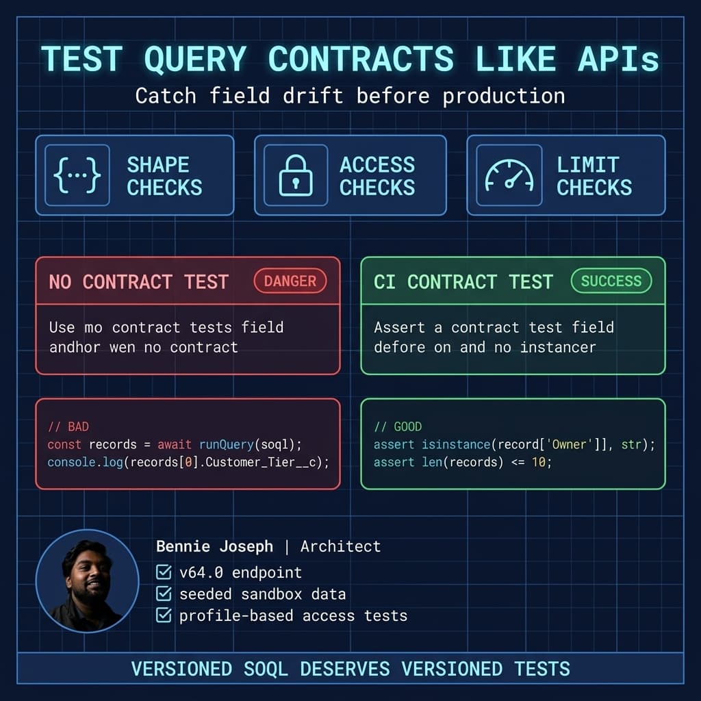 Named Query API contract tests validating fields access and limits