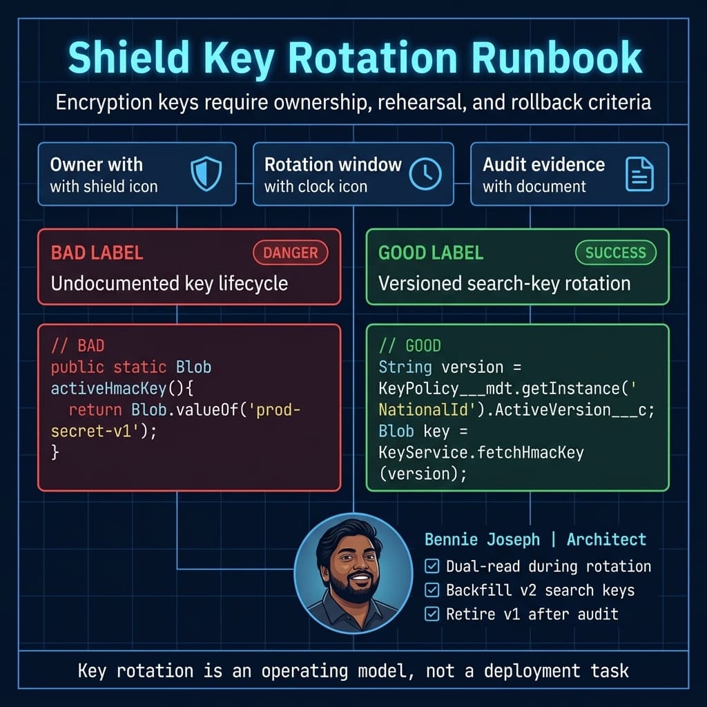 Shield key rotation runbook pattern