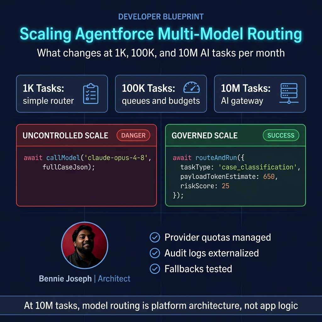 Scaling Agentforce routing across 1K 100K and 10M tasks
