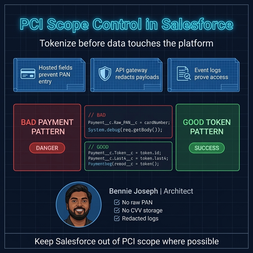 PCI tokenization pattern avoiding raw card storage