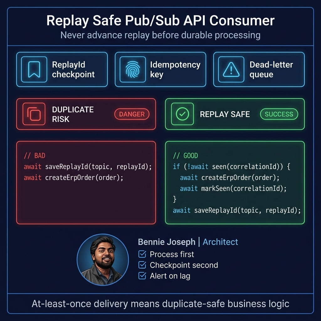 Replay safe Pub/Sub API consumer pattern