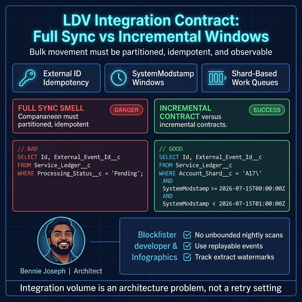 LDV integration contract comparing full sync and incremental windows