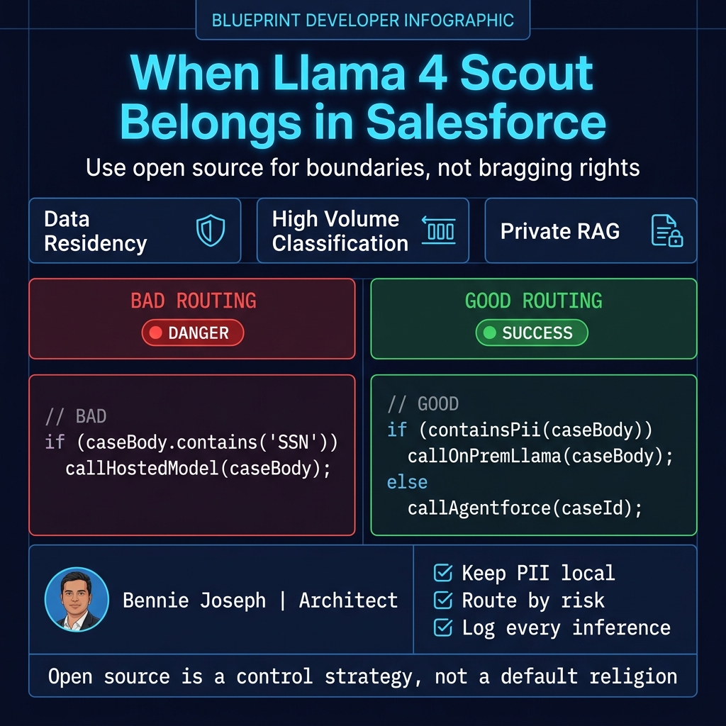 Decision rules for routing Salesforce AI to Llama 4 Scout