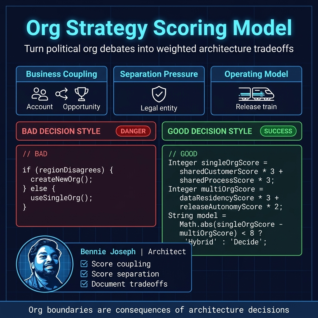 Org strategy scoring model with bad and good decision code