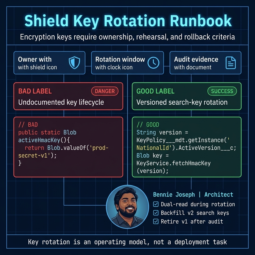 Shield key rotation runbook pattern
